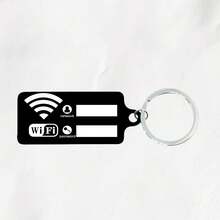 1pc Metal Double-Sided UV Printed WiFi Logo Keychain, Fashion Accessory Bag Charm Key Ring - Multicolor - View 7