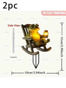 1/2 con ếch acrylic ngồi trên ghế sofa và đèn lồng trang trí sân vườn, thích hợp cho trang trí cảnh quan ngoài trời và cây cảnh trong chậu, dành cho người yêu thích làm vườn, trang trí sân vườn hình ếch, 2D - Nhiều màu - Xem 7