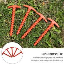 多包装T型塑料螺旋帐篷地钉，帐篷地锚，天幕固定器，适用于露营、徒步旅行、搭建庇护所，帐篷防风配件，户外装备 - 彩色 - 查看 10