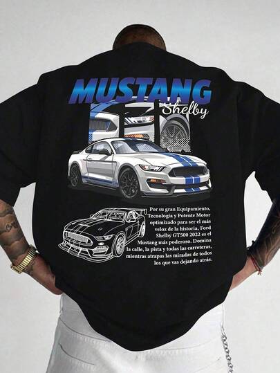 1 pieza Camiseta de manga corta holgada con estampado de moda para hombre | Diseño exquisito | Esencial para el verano | Fácil de combinar, mostrando tu estilo