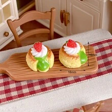 仿真迷你抹茶果酱草莓奶油蛋糕瑞士卷娃娃屋桌面甜点装饰玩具微缩食物玩奶油胶DIY冰箱贴纸材料配件摄影道具模型风格随机 - 綠色 - 查看 8