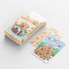 92张可爱水豚照片卡，卡通双面LOMO卡片，贴纸，贺卡，送给朋友、生日、复活节、情人节、新年、家人的礼物 - 完美之选 - 彩色 - 查看 5