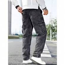 Baggy Balloon Pants Men's Jeans - Óxido marrón - Ver 3