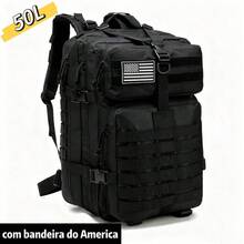 (Nay Shop Creator & KIMTINO) Large 50L Tactical Backpack. Fits A University Notebook. Generous Space For Travel And Outdoor Activities. Versatile Tactical Design. - Black - View 3