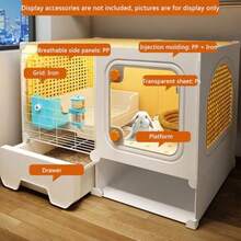 Jaula para Conejos Y Cobayas con Bandeja íBle Fácil De Montar Y Limpiar con Buena Ventilación Diseño DIY para Animales Pequeños para Dueños De Mascotas 106 * 35 * 53cm - Un color - Ver 6