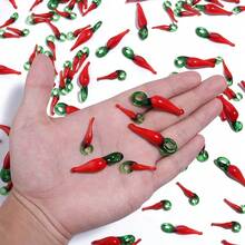 10/20个釉面红辣椒吊坠，适用于DIY吊坠、项链、手链、耳环饰品装饰、钥匙扣、手机挂绳等工艺品制作材料 - 紅色 - 查看 7