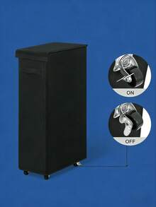 1PC Laundry Basket With Wheels And Lid,Closed Laundry Hamper,Suitable For Bedrooms,Bathtubs,Laundry,Dormitories - 黑色 85升 - 查看 9