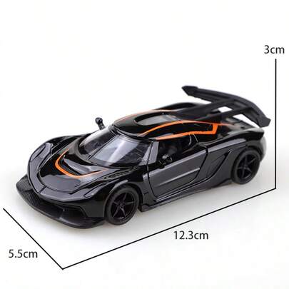 1 Piece (Bagged) 1/36 Scale Double-Color (Solid Color) Boy's Toy, Some Zinc Alloy Supercar Style Toy Vehicles, Racing Car Toy, Supercar Track Style Toy, High Imitation Alloy Die-Cast Toy Car, Supercar Track Style Alloy Toy Car, Pullback Function, Side Doors Can Be Opened, Children's Toy, Suitable For Boys Aged 3 And Up, Single Alloy Toy Car, Holiday Gift, Toy Collection, Birthday Gift, Exquisite Toy Car.-Black