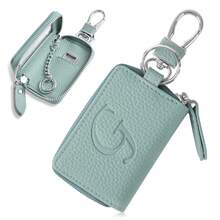 Personalized Leather Car Key Holder Smart Key Case Remote Control Keychain For Men And Women Initial Letter Customized Gift For Women Money Wallet Mini Wallet Purse Wallet Wallet Keychain Small Wallet Cute Wallet - Blue - View 19