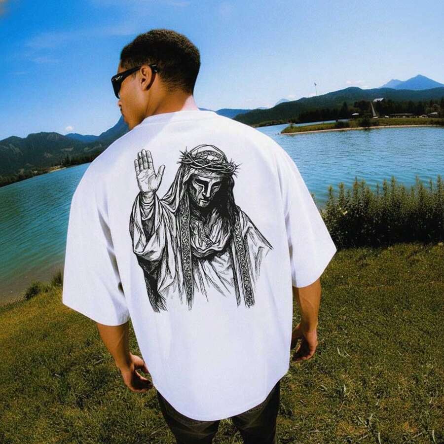 Oversized Streetwear T-Shirt King Baldwin IV Of Jerusalem New Release Unisex Shirt 100% Cotton - trắng - Xem 1