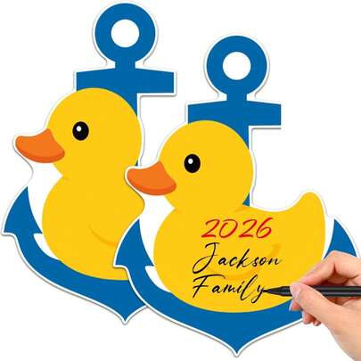 2 piezas de imanes para puerta de crucero para decoraciones de puerta de barco de crucero, imanes magnéticos de ancla, volante, pato amarillo para decoraciones de puertas de Carnival (estilo de pato)