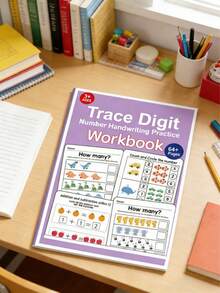 64-seitiges anregendes Mathe-Arbeitsheft, mit Elementen von Verkehrsmitteln, Waldtieren, Meerestieren und Früchten/Pflanzen, ermöglicht schnelle Identifizierung durch Eltern/Erzieher. Geeignet für die frühe numerische Entwicklung zu Hause, in Schulen, für Studenten, Schreibwaren, Schulmaterial und die Schulanfang. - Verschiedenfarbig - Übersicht 4