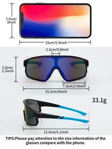 2pcs Y2K Style Plastic Sports Cycling Wrap-Around Eyeglasses For Men, Suitable For Daily Wear, Photography, Shopping, Cycling, Skiing, Etc. - Multicolor - View 4