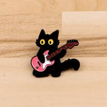 Raccoon, Panda Enamel Brooch, Cute Cow, Dragon Lapel Pin, Pine Tree Brooch, Badges, Backpack & Clothing Accessories, Funny Jewelry Gifts - Black - View 4