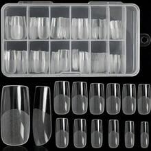 120Pcs Full Cover Square Fake Nails, 12 Sizes Square Nails Acrylic False Nails For Nail Extension, French Square Shaped False Nail Tips For Nail Salons And Nail Tips Art (Clear) - 無色 - 查看 8