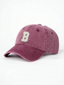 1pc Children's Adjustable Baseball Cap With 26 English Letters, Outdoor Sun Protection Casual Hat Suitable For Boys And Girls, Spring/Autumn, Travel, Beach - Burgundy - View 21