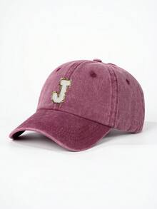 1pc Children's Adjustable Baseball Cap With 26 English Letters, Outdoor Sun Protection Casual Hat Suitable For Boys And Girls, Spring/Autumn, Travel, Beach - Burgundy - View 25