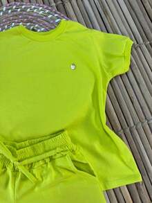 Girls' Outfit Set - New Arrival/Fashion/Party/Outing/Promotion/ - 螢光綠 - 查看 2