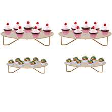 Set Of 4 Round Low Trays (25cm And 20cm) For Party Decoration - Oro rosa - Ver 5