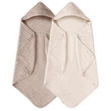 2pcs/Set Baby Hooded Bath Towel, Soft Absorbent Towel, Suitable For Newborns And Infants, Large Size 31x31 Inch, Essential Baby Daily Necessities - 彩色 - 查看 11