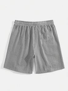 MAISONFOX Quần bơi nam kẻ sọc kiểu dáng thường ngày, quần short đi biển mùa hè cho hồ bơi, kỳ nghỉ, quần short thể thao đi biển thoải mái với túi bên hông. - màu đen - Xem 4