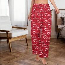 Couples Pajama Pants Matching Sets Holiday Pj Pants Cute Soft Pajama Pant Without Pockets Lounge Men/Women Romantic Valentine's Day Couple Style Loungewear  Trousers - Phụ nữ - Xem 2