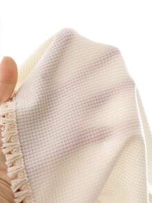 2pcs Baby Girl Bohemian Style Bowknot Ruffle Waffle Sleeveless Top And Tassel Bow Denim Long Pants Set - Apricot - View 6