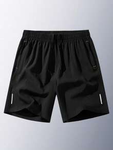 3pcs Men's Sports Shorts, Quick-Dry Breathable Drawstring Elastic Waist Shorts For Running, Gym, Beach, Basketball - Lake Blue - View 4