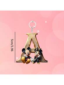 2D Flat, 2D Flat Printing, 1 Acrylic Keychain, 26 English Letters, Mickey And Minnie Pattern Design, Cute Bag Keychain, Couple Keychain, Car Keychain, Mickey And Minnie Fan Birthday Gift, Smooth Surface, Keychain, Decorative Keychain, Cartoon Keychain, Valentine's Day Gift, Fan Gift, 2D Flat Gift (If The Product Is Not Opaque, Please Tear Off The Protective Film On The Back Of The Print). - Multicolor - View 27