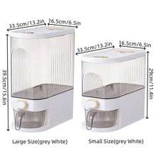1pc Rice Bucket With Measuring Cup, Large Capacity Cereal Storage Container, Moisture-Proof Insect-Proof Sealed Storage Containers For Rice, Cereals, Grains, Flours, Dog Food, Pet Food, Household Airtight Rice Dispenser, Home Kitchen Supplies, 22lbs /11lbs - White - View 9