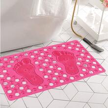 Tapete De Baño Antiderrapante Para Regadera Con Ventosas En Forma De Pies - Rosa Fucsia - Ver 2