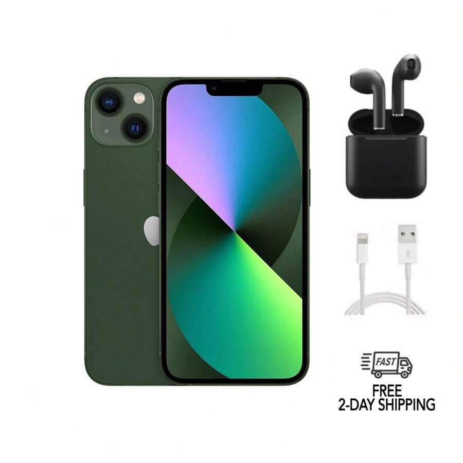 Refurbished Apple IPhone 13 Mini A2481 (Fully Unlocked) 128GB Green W/ Wireless Earbuds - 綠色B級無線耳機 - 查看 1