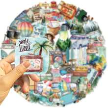 50pcs Simple Outdoor Travel Stickers, Creative Graffiti Stickers, Office Supplies, Mobile Phone And Computer Stickers, High-Value Waterproof Cool Stickers - Multicolor - View 3