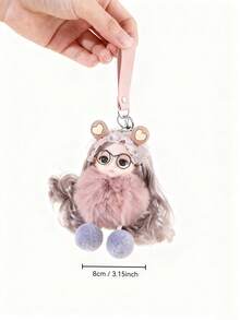 1pc Cute Cartoon Keychain, Adult Size, Cartoon Doll Keychain, Couple Style. Suitable For Backpacks, Wallets And Luggage. Christmas Gift - Multicolor - View 4