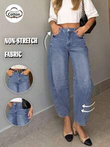 GILIPUR Loose Crescent Low-Waist Blue Y2K Women's Pants, Elegant Casual, European And American Street Style - Blue - View 2