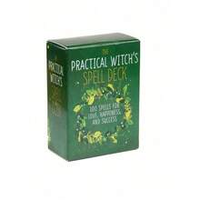 1 Set "The Practical Witch's Spell Deck" Cartas Oráculo, Cartas de Juego de Mesa, Oráculo de la Hora Bruja, Laberinto Película, Magia Práctica de la Bruja Baraja de Cartas - Verde - Ver 1