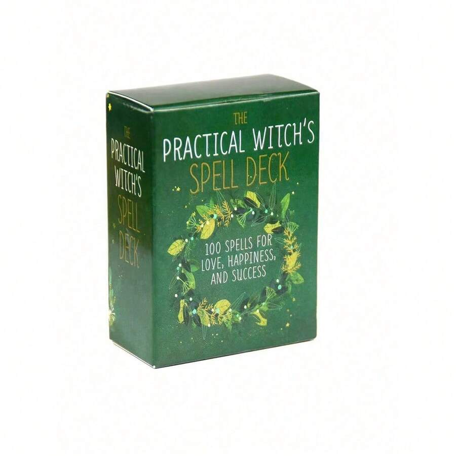 1 Set "The Practical Witch's Spell Deck" Cartas Oráculo, Cartas de Juego de Mesa, Oráculo de la Hora Bruja, Laberinto Película, Magia Práctica de la Bruja Baraja de Cartas - Verde - Ver 1