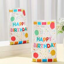 10 Pieces, Birthday Theme Gift Bags, Colorful Dot Pattern Handbags, Happy Birthday Handheld Bags, Birthday Party Decorations, Birthday Party Supplies, Baby Shower Party Decoration Gift Packaging Bags Valentine's Day Gift - 彩色 - 查看 6
