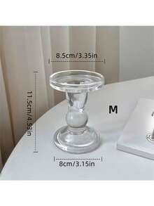 3pcs European Roman Column Glass Candle Holders Set, DIY Aromatherapy Candle Stands, Easy Photo Prop Cards, Suitable For Wedding, Valentine's Day, Birthday, Proposal And Other Occasions, Can Be Used As Decorations - Transparent - View 11