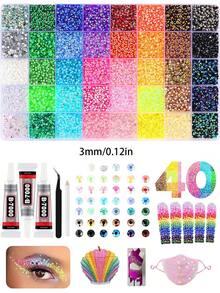 Jelly Resin Rhinestones With Tweezers For Crafting,Bedazzling Kit,For Bedazzling, Mixed-Color 3mm 4mm 5mm Bedazzling Crystal With B7000 Jewelry Glue For DIY Crafts Clothing Tumblers Shoes Fabric Nail Art,Nail Rinestones - Multicolor - View 16