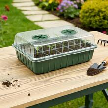 24/40 Holes Seedling Tray | Plastic Greenhouse Mini Nursery Station With Ventilation Cover And Moisture Retention Board, No Power Needed, Suitable For Succulents, Flowers, Fruits And Vegetables - Green - View 8