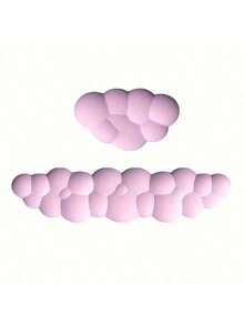 2pcs/Set Cloud Keyboard Wrist Rest Kit, Including Non-Slip Base Cloud Wrist Rest, Desk Phone Mat, Flower Coaster, PU Leather Keyboard Wrist Pad With Ergonomic Memory Foam, Suitable For Computer, Laptop, Office, Gaming, White - Multicolor - View 13