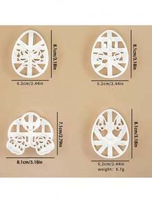 Juego de 4 piezas de cortadores de galletas de Pascua, sellos con diseño de conejo/huevo, sellos para galletas, moldes para hornear, herramientas para hacer galletas de postre, utensilios de cocina, moldes reutilizables, adecuados para manualidades DIY, regalos para fiestas de Pascua - Multicolor - Ver 16
