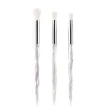3pcs Eye Shadow Brush Makeup Brush Transparent Crystal Diamond Plastic Handle Eye Brush Smudge Brush Set Nose Shadow Brush Concealer Brush Portable Soft Hair Professional Makeup Tools. - Multicolor - View 8