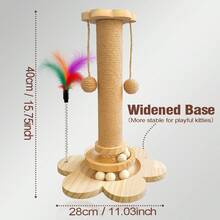 Cat Scratching Post, Standing Cat Scratching Board, Sisal Cat Scratching Board, Cat Tree, Solid Wood Cat Scratching Post, Durable Sisal Cat Toy (Cat Teaser Color Random). - L - View 3