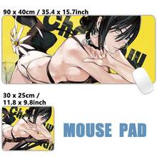 Japanese Anime Hot Girls Bomb Reze Denji Chainsaw Mouse Pad Computer Mat Deskpad Keyboard Mat XXL Large Mousepad - 1 - 查看 4