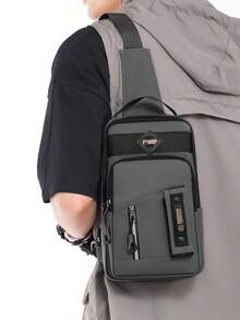 Men's Portable Commuter Shoulder Bag, Versatile Minimalist Handbag & Crossbody Chest Bag - Multicolor - View 4