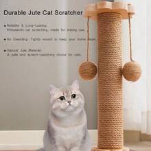 Cat Scratching Post, Standing Cat Scratching Board, Sisal Cat Scratching Board, Cat Tree, Solid Wood Cat Scratching Post, Durable Sisal Cat Toy (Cat Teaser Color Random). - L - View 7