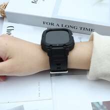 Compatible avec le bracelet Ultra 3 49 mm, 45 mm, 41 mm. S'adapte aux bracelets, bande de montre intelligente en TPU d'une seule pièce, couverture complète créative avancée, respirante, pour hommes et femmes - Noir - Voir 4