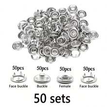 50/100/200pcs Colorful Solid & Hollow Snap Buttons, Stainless Steel Pliers Snap Fastener Kit, Suitable For Crafts, Sewing, Handmade, Clothing, Pants, Bibs, Hats, Shoes, Umbrellas, Sewing Beginner Installation Tutorial (Random Color Snap Button) - Multicolor - View 17